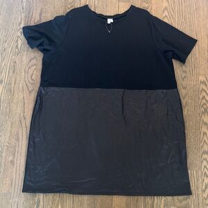 ASOS black and leather t shirt dress